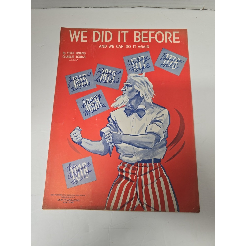 Vintage 1941 We Did It Before and We Can Do It  Again War Piano Sheet Music